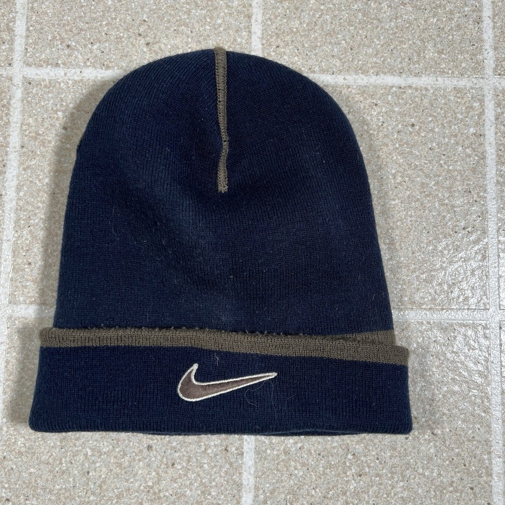 Vintage Nike Center Swoosh Reversible Beanie Adult OS Y2K Skate Streetwear - Picture 3 of 4